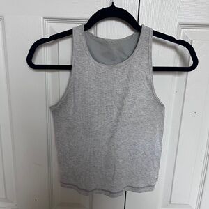 Vuori White Heather Ribbed Pose Plyo Tank Top